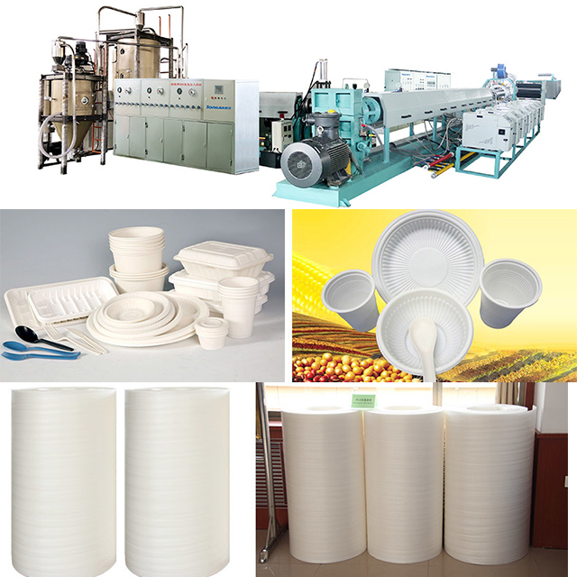 PLA polylactic acid fully degradable foamed sheet production line